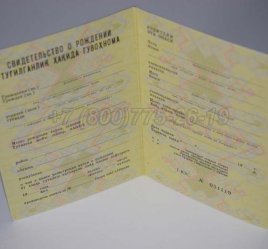 Свидетельство о Рождении 1988г Узбекской ССР в Екатеринбурге